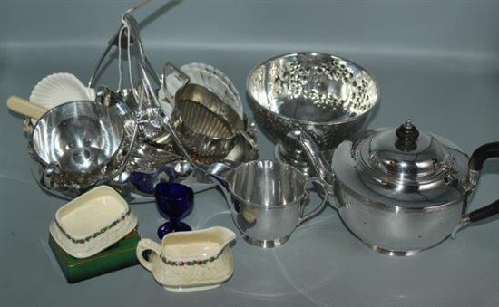 Quantity of silver plate, brass etc